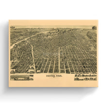 Load image into Gallery viewer, Digitally Restored and Enhanced 1889 Denver Colorado Map Canvas Art - Canvas Wrap Vintage Denver City Map - Old Denver Wall Art - History Map of Denver CO - Perspective Map of Denver Colorado