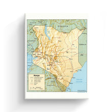 Load image into Gallery viewer, Digitally Restored and Enhanced 1988 Kenya Map Canvas Art - Canvas Wrap Vintage Map of Kenya Wall Art - Historic Kenya Poster - Old Kenya Wall Map - Restored Map of the Country of Kenya