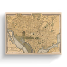 Load image into Gallery viewer, Digitally Restored and Enhanced 1897 Washington DC Map Canvas Art - Canvas Wrap Vintage Wall Map of Washington DC - Old Washington DC - Restored Washington DC Map Wall Art Poster Print