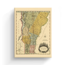 Load image into Gallery viewer, Digitally Restored and Enhanced 1814 Vermont Map Canvas Art - Canvas Wrap Vintage Vermont Wall Art - Old Vermont Map Poster - Vermont State Map History - Map of Vermont Poster from Actual Survey