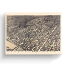 Load image into Gallery viewer, Digitally Restored and Enhanced 1887 Austin Texas Map Canvas Art - Canvas Wrap Vintage Austin TX Map Print - Old City of Austin Texas Wall Art - Bird's Eye View History Map of Austin Texas Poster