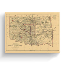 Cargar imagen en el visor de la galería, Digitally Restored and Enhanced 1887 Indian Territory Map Canvas Art - Canvas Wrap Vintage Oklahoma Map Poster - Old Map of Oklahoma Wall Art - Indian Territory Map Compiled From The Official Records