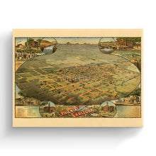 Load image into Gallery viewer, Digitally Restored and Enhanced 1885 Phoenix Arizona Map Canvas - Canvas Wrap Vintage Map of Phoenix Arizona - History Map of Phoenix AZ - Old Maricopa County Map - Bird's Eye View of Phoenix Wall Art