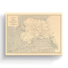 Load image into Gallery viewer, Digitally Restored and Enhanced 1909 Alaska Map Canvas Art - Canvas Wrap Vintage Alaska Map Poster - Old Alaska Wall Art - History Map of Alaska Poster - State of Alaska Map Showing Aleutian Islands