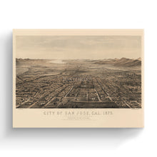 Load image into Gallery viewer, Digitally Restored and Enhanced 1875 Map of San Jose CA Canvas - Canvas Wrap Vintage San Jose California Map Poster - History Map of San Jose Wall Art