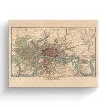 Cargar imagen en el visor de la galería, Digitally Restored and Enhanced 1815 City of London Map Canvas - Canvas Wrap Vintage London Wall Art - Old Map of London Poster - History Map of London England Wall Art - Historic London England Map