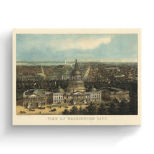 Load image into Gallery viewer, Digitally Restored and Enhanced 1871 Washington DC Map Canvas - Canvas Wrap Vintage Washington DC Map Print - History Map of Washington DC Wall Art - Old Bird's Eye View Map of Washington DC Poster