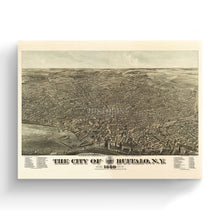 Cargar imagen en el visor de la galería, Digitally Restored and Enhanced 1880 Buffalo Map Canvas - Canvas Wrap Vintage Buffalo New York Map - Old Buffalo NY Map - History Map of Buffalo NY