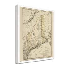 Load image into Gallery viewer, Digitally Restored and Enhanced 1798 Map of Maine Poster - Framed Vintage Maine Map Poster - Old Maine Wall Art - Restored State of Maine Map Showing Counties & Civil Subdivisions