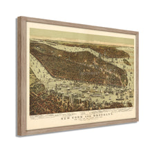 Load image into Gallery viewer, Digitally Restored and Enhanced - 1892 New York and Brooklyn Poster Map - Framed Vintage New York City Poster - Old NYC Wall Art - Restored NYC Map - New York & Brooklyn Map Wall Art