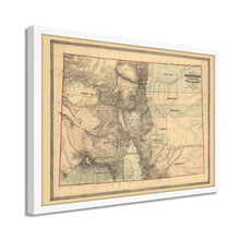 Cargar imagen en el visor de la galería, Digitally Restored and Enhanced 1862 Colorado Territory Map - Framed Vintage Colorado Map Poster - History Map of Colorado Wall Art