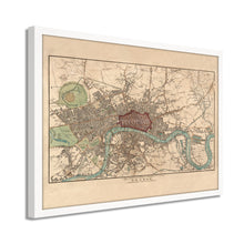 Load image into Gallery viewer, Digitally Restored and Enhanced 1815 London England Map Poster - Framed Vintage London Wall Art - Old City of London Map Print - History Map of London England Wall Art