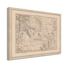 Load image into Gallery viewer, Digitally Restored and Enhanced 1891 Wyoming Map Poster - Framed Vintage Wyoming Map - Restored Wyoming State Map Print - History Map of Wyoming Poster - Old Wyoming Wall Art