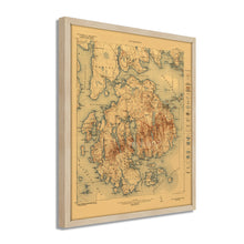Load image into Gallery viewer, Digitally Restored and Enhanced 1922 Acadia National Park Map - Framed Vintage Map of Maine Poster - Old Map of Acadia National Park Map - Historic Maine Wall Art - Restored Maine Map