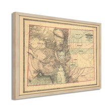 Cargar imagen en el visor de la galería, Digitally Restored and Enhanced 1862 Colorado Territory Map - Framed Vintage Colorado Map Poster - History Map of Colorado Wall Art