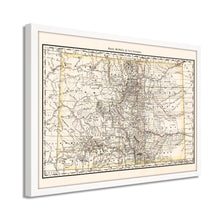 Cargar imagen en el visor de la galería, Digitally Restored and Enhanced 1879 Map of Colorado Poster - Framed Vintage Colorado Map Poster - History Map of Colorado Wall Art