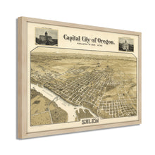 Cargar imagen en el visor de la galería, Digitally Restored and Enhanced 1905 Salem Oregon Map - Framed Vintage Salem City State of Oregon Map - History Map of Oregon Poster - Bird's Eye View of Salem Oregon Wall Art