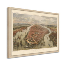 Load image into Gallery viewer, Digitally Restored and Enhanced 1865 New York Wall Art Map -Framed Vintage New York Map Print - New York City Wall Art - Old NYC Map - Bird's Eye View of New York City Map & Environs