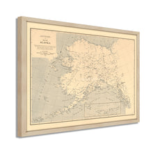 Load image into Gallery viewer, 1909 Alaska Map Poster - Framed Vintage Alaska Map - History Map of Alaska - Alaska Wall Map Showing Aleutian Islands Wall Art Poster Print