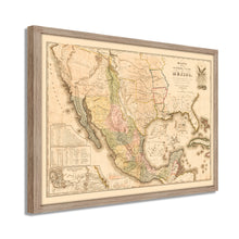 Cargar imagen en el visor de la galería, Digitally Restored and Enhanced 1847 Mexico Map Poster - Framed Vintage Mexico Wall Art - History Map of Mexico Poster - Old Mapa de Mexico - Mapa de los Estados Unidos de Mejico
