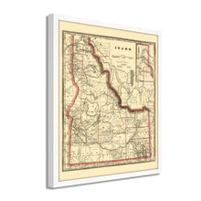 Load image into Gallery viewer, Digitally Restored and Enhanced 1896 Idaho Map Poster - Framed Vintage Idaho Wall Art - Old Idaho State Map - Historic Idaho Wall Map - Township & Railroad Map of Idaho Poster