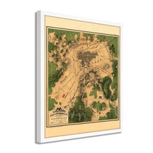 Cargar imagen en el visor de la galería, Digitally Restored and Enhanced 1863 Gettysburg Map Poster - Framed Vintage Gettysburg Battlefield Map Wall Art - History Map of The Battle of Gettysburg Pennsylvania