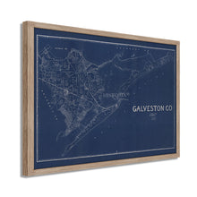 Load image into Gallery viewer, Digitally Restored and Enhanced 1935 Map of Galveston Texas - Framed Vintage Poster Map of Texas - Old Galveston County Texas Map - Restored Historic Galveston Wall Art Blueprint
