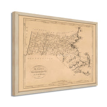 Cargar imagen en el visor de la galería, Digitally Restored and Enhanced 1796 Massachusetts State Map Print - Framed Vintage Map of Massachusetts Poster - Old Massachusetts Wall Art - Restored Map of Massachusetts State