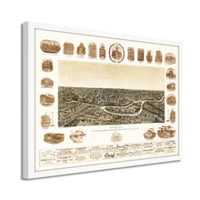 Cargar imagen en el visor de la galería, Digitally Restored and Enhanced 1892 Map of Dallas Texas Poster - Framed Vintage Dallas Map - Old City of Dallas Wall Art - Dallas Texas Map History - Bird's Eye View of Dallas TX Map