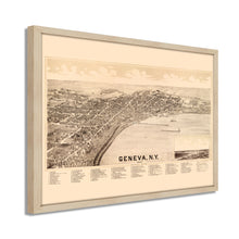 Cargar imagen en el visor de la galería, Digitally Restored and Enhanced 1893 Map of Geneva New York - Framed Vintage New York Map Poster - Old City of Geneva Map History