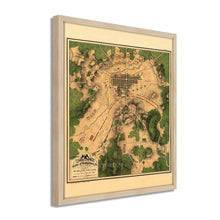 Cargar imagen en el visor de la galería, Digitally Restored and Enhanced 1863 Gettysburg Map Poster - Framed Vintage Gettysburg Battlefield Map Wall Art - History Map of The Battle of Gettysburg Pennsylvania
