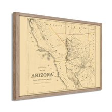 Load image into Gallery viewer, Digitally Restored and Enhanced 1865 Arizona Map Poster - Framed Vintage Arizona Map - History Map of Arizona - Old Arizona Wall Art