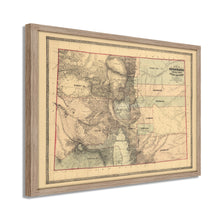 Cargar imagen en el visor de la galería, Digitally Restored and Enhanced 1862 Colorado Territory Map - Framed Vintage Colorado Map Poster - History Map of Colorado Wall Art
