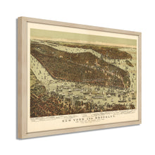 Load image into Gallery viewer, Digitally Restored and Enhanced - 1892 New York and Brooklyn Poster Map - Framed Vintage New York City Poster - Old NYC Wall Art - Restored NYC Map - New York & Brooklyn Map Wall Art