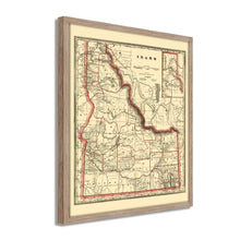 Load image into Gallery viewer, Digitally Restored and Enhanced 1896 Idaho Map Poster - Framed Vintage Idaho Wall Art - Old Idaho State Map - Historic Idaho Wall Map - Township & Railroad Map of Idaho Poster