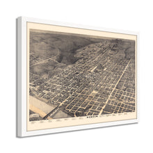 Cargar imagen en el visor de la galería, Digitally Restored and Enhanced 1887 Map of Austin Texas Poster - Framed Vintage Austin Texas Wall Art - Old City of Austin Texas Map - Bird's Eye View of Austin TX Map History
