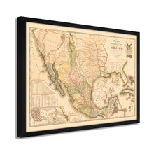 Cargar imagen en el visor de la galería, Digitally Restored and Enhanced 1847 Mexico Map Poster - Framed Vintage Mexico Wall Art - History Map of Mexico Poster - Old Mapa de Mexico - Mapa de los Estados Unidos de Mejico