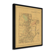 Cargar imagen en el visor de la galería, Digitally Restored and Enhanced 1879 Utah Map Poster - Framed Vintage Utah Wall Map - Old Map of Utah Poster - Restored Utah Wall Art - Historic Utah State Map - Territory of Utah Map