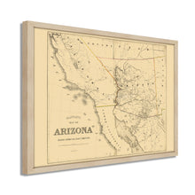 Load image into Gallery viewer, Digitally Restored and Enhanced 1865 Arizona Map Poster - Framed Vintage Arizona Map - History Map of Arizona - Old Arizona Wall Art