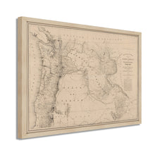 Cargar imagen en el visor de la galería, Mapa del estado de Oregón y Washington de 1859 - Mapa de Oregón vintage enmarcado - Mapa restaurado del arte de la pared del estado de Oregón y el territorio de Washington Póster