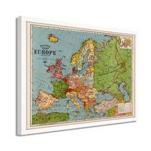 Load image into Gallery viewer, Digitally Restored and Enhanced 1925 Europe Map Poster - Framed Vintage Map of Europe - Old Map of Europe Wall Art - Restored Europe Wall Map - Bacon's Standard Poster Map Of Europe