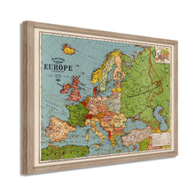 Load image into Gallery viewer, Digitally Restored and Enhanced 1925 Europe Map Poster - Framed Vintage Map of Europe - Old Map of Europe Wall Art - Restored Europe Wall Map - Bacon's Standard Poster Map Of Europe