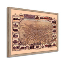 Load image into Gallery viewer, Digitally Restored and Enhanced 1901 San Jose California Map - Framed Vintage San Jose Wall Art - Old San Jose Poster - History Map of San Jose CA - Bird's Eye View of San Jose CA Map