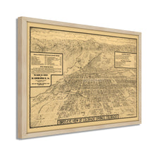 Load image into Gallery viewer, Digitally Restored and Enhanced 1909 Map of Colorado Springs - Framed Vintage Colorado Map Poster - Old Colorado Wall Art - Historic Bird's Eye View Map of Colorado Springs CO