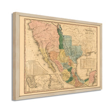 Cargar imagen en el visor de la galería, Digitally Restored and Enhanced 1846 Mexico Map Poster - Framed Vintage Mexico Wall Art - History Map of Mexico States - Old Map of Mexico Poster - Map of the United States of Mexico