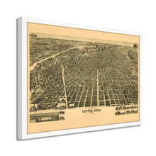 Cargar imagen en el visor de la galería, Digitally Restored and Enhanced 1889 Map of Denver Colorado - Framed Vintage Denver Wall Art - Old Denver Colorado Map - City of Denver Map History - Perspective Map of Denver CO
