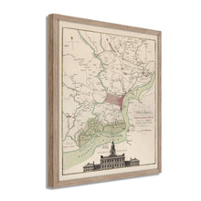 Cargar imagen en el visor de la galería, Digitally Restored and Enhanced 1777 Philadelphia Map Art - Framed Vintage Map of Philadelphia - Old Philadelphia Wall Art - Plan of The City & Environs of Philadelphia Map Wall Art Poster