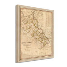 Load image into Gallery viewer, Digitally Restored and Enhanced 1831 Bucks County Pennsylvania Map - Framed Vintage Bucks County Map Print - Old Map of Pennsylvania - Restored Bucks County PA Map Wall Art Poster