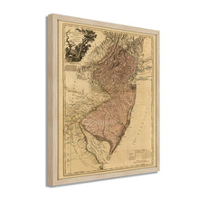 Cargar imagen en el visor de la galería, Digitally Restored and Enhanced 1777 New Jersey Map - Framed Vintage Map of New Jersey - Historic NJ Map - Old Province of New Jersey Wall Map Divided Into East & West Wall Art Poster