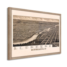 Cargar imagen en el visor de la galería, Digitally Restored and Enhanced 1879 Minneapolis Map Poster - Framed Vintage Minneapolis Minnesota Map Print - Old City of Minneapolis Wall Art - History Map of Minneapolis MN